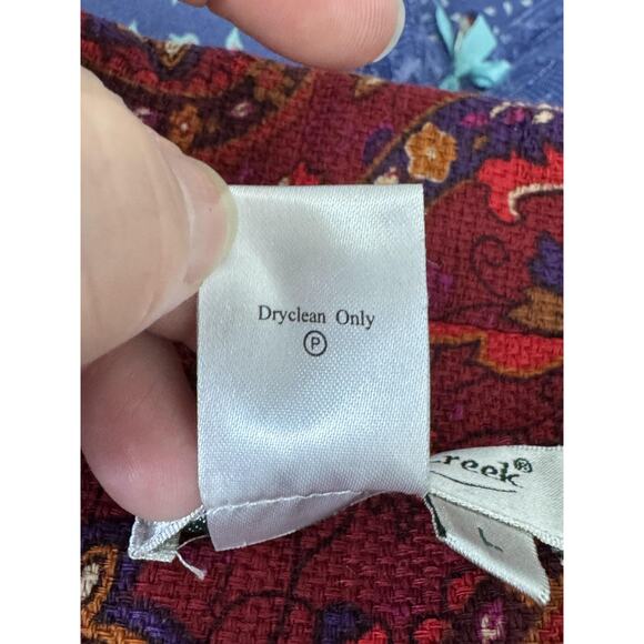 Coldwater Creek Jacket Womens Large Red Paisley Floral Blazer Button Up Lined - Picture 6 of 11